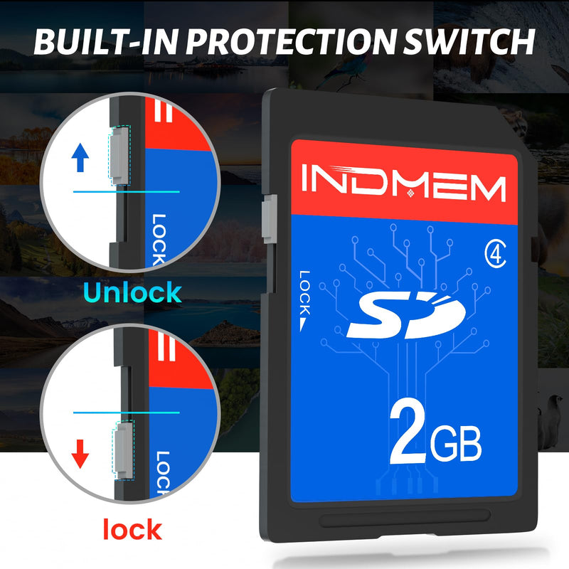 [AUSTRALIA] - INDMEM 2GB SD Card, 8 Packs Class 4 2GB Flash Memory Card MLC Standard Secure Digital Cards Camera Card 2GB(8pcs) 