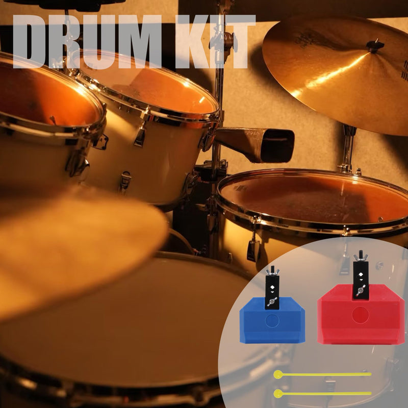 Bstinay 2PCS Plastic Musical Percussion Block 170×150×50MM Jam Block 150×120×40MM Red & Blue