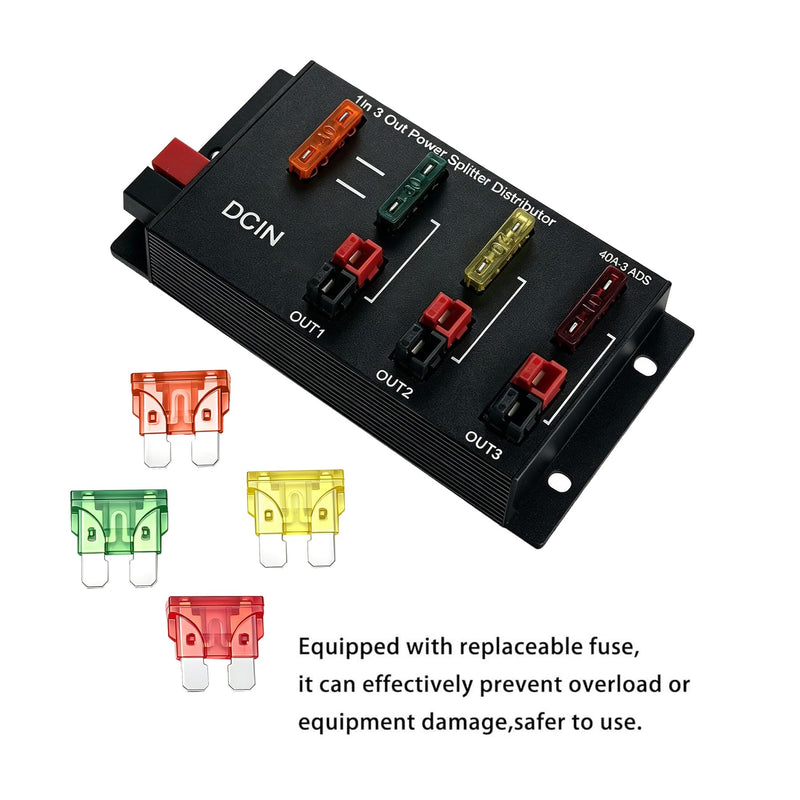 1 in 3Connector Power Divider Power Board 40A Power Pole Distribution Block | Power Pole Distribution Block Power Splitter Distributor Source Strip(1-3)