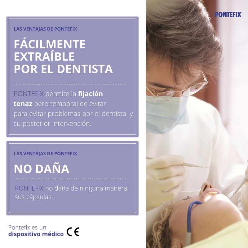 Pontefix Dental Tooth Cement - Attaches Bridges, Crowns and Pin Teeth, Do It Yourself