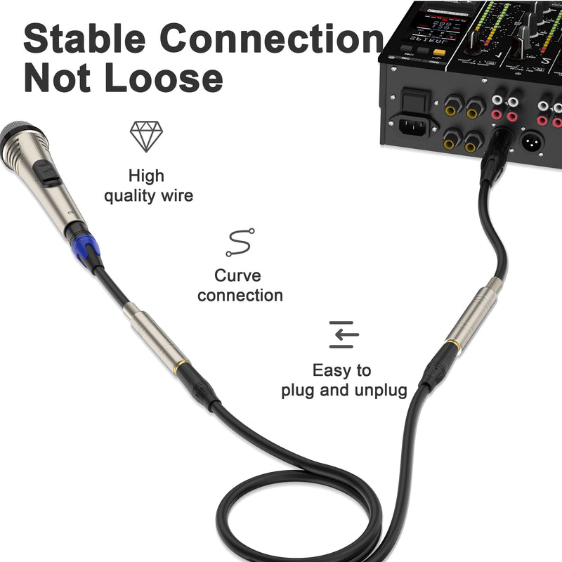 2 pack 1/4 to XLR Cable,Balanced 1/4" Female to XLR Male Stereo Audio Adapter,XLR Male to TS/TRS Quarter inch Connector Converter Interconnect Cable - 11.8 inches (30 cm)