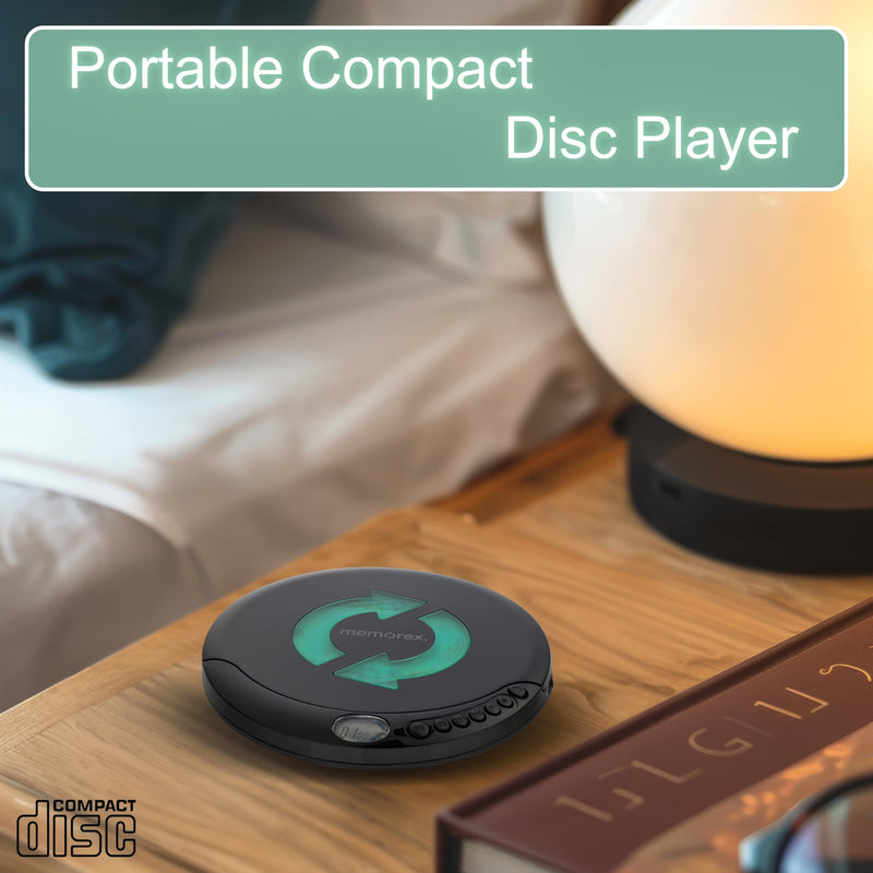 [AUSTRALIA] - Memorex MX-DM80 Portable CD Player | Compact Disc Player with Anti-Shock Technology | LCD Display, Stereo Earbuds, Low Battery Indicator | CD/CD-R/RW Compatible for Personal Music 