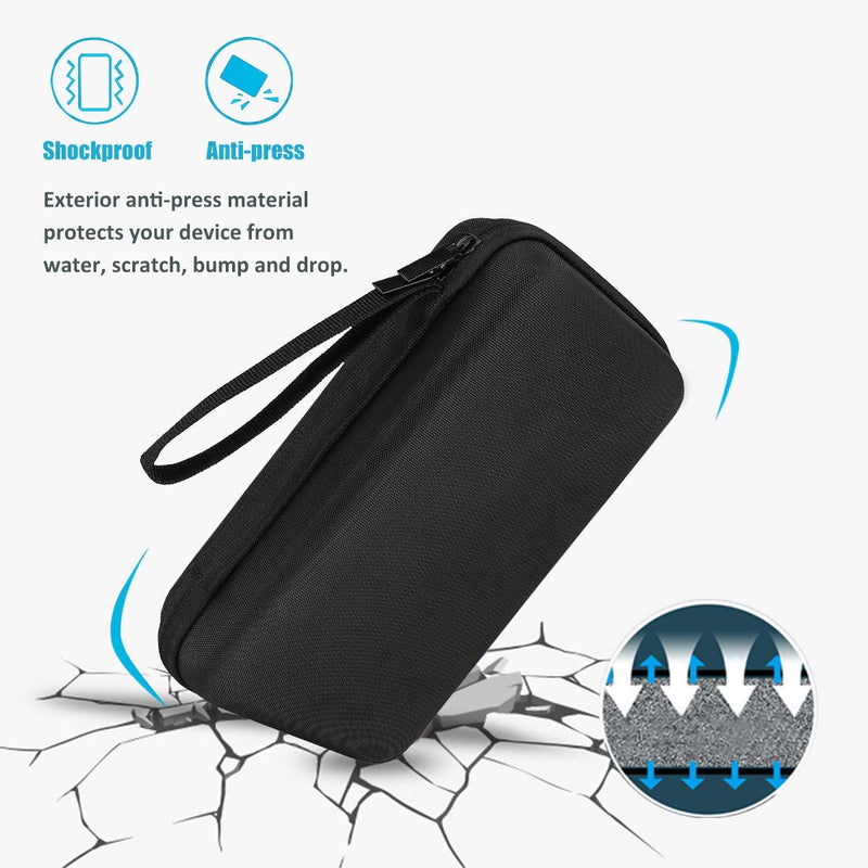 ProCase Hard Travel Tech Organizer Case Bag for Electronics Accessories Charger Cord Portable External Hard Drive USB Cables Power Bank SD Memory Cards Earphone Flash Drive -Black Black