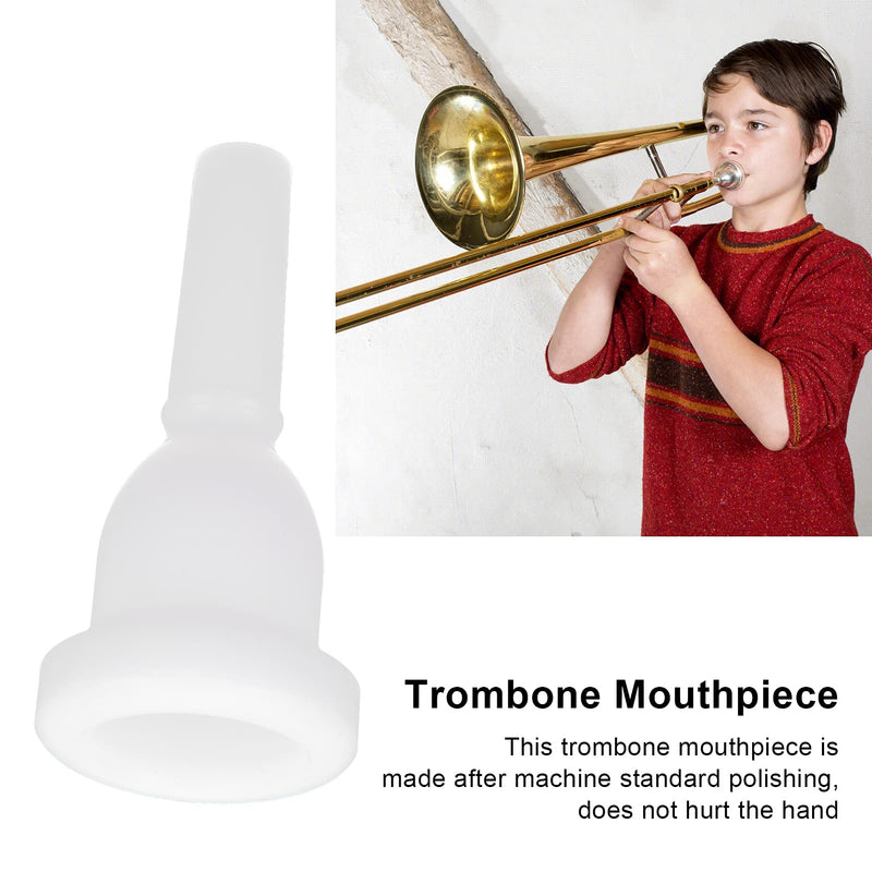 Trombone Mouthpiece, White Professonal Pure Sound Labor‑Saving ABS Plastic Trombones Mouth for Players for Wind Instrument for Performance for Practice