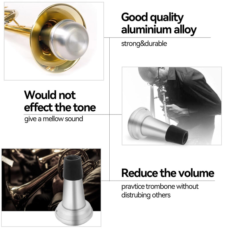 Trumpet Mute, Aluminum Trumpet Straight Mute, Pocket Trumpet Practice Mute Practice Mute Trumpet Muffler Silencer Trumpet Mutes Silencer for Jazz Classic,Beginners and Students