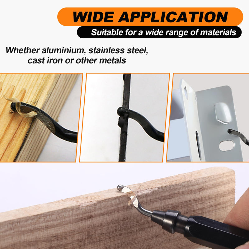 Gueenky Deburring Burr Remover, 360° Rotating Deburring Tool Metal Hand Deburring Tool with 11 Pieces Replacement Blades Deburring Tool for 3D Printer Metal Plastic Aluminium Stainless Steel
