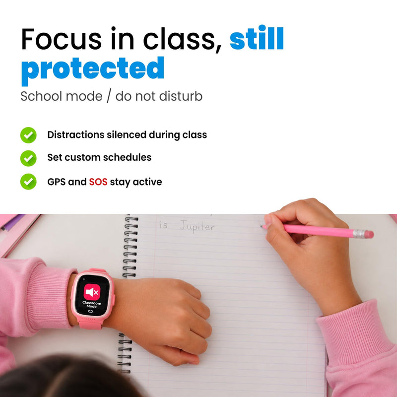 Smart Watch for Kids with GPS Tracker, Audio & Video Calling, SOS Alerts, HD Camera, Fitness Tracker, Parental Controls, Kids Smart Watch for Boys & Girls, Subscription Required (Pink)
