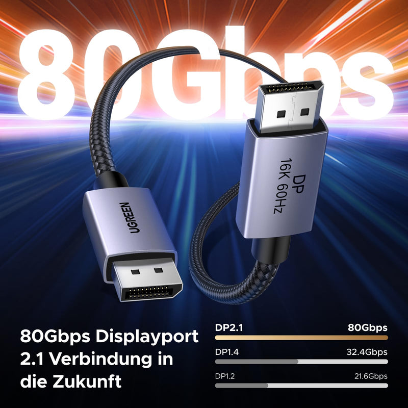 UGREEN DisplayPort Cable 2 m 2M 16K 60Hz