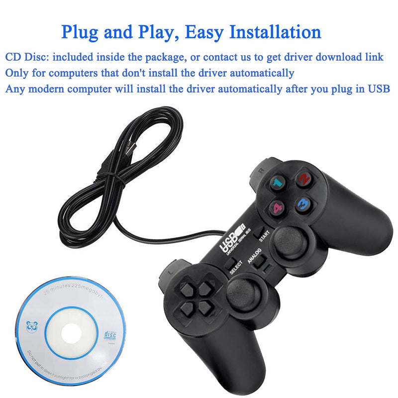 USB Wired Game Controllers for PC/Raspberry Pi Gamepad Remote Dual Shock Joysticks Joypad for PC(Windows 11/10/8/7) & Steam/Roblox/RetroPie/RecalBox