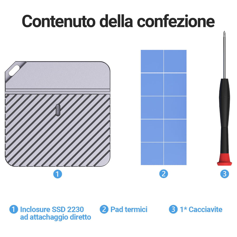 JEYI 2230 Only M.2 Enclosure, Direct-Attached Wireless USB C 10Gbps M.2 NVMe SSD Enclosure Adapter, 2tb Max - i9 Zebra 2230C i9_Zebra_2230C