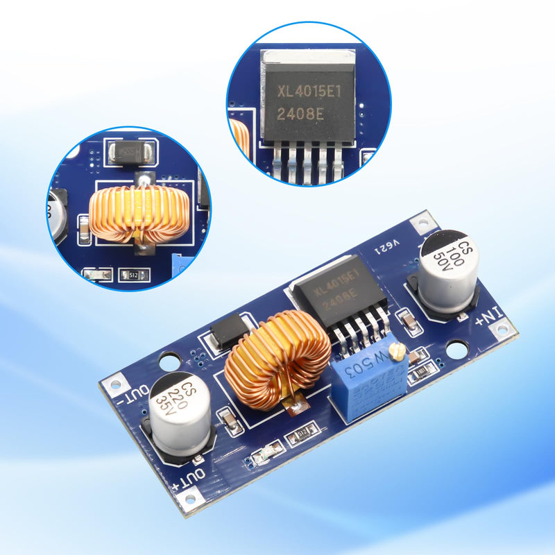 AYWHP DC-DC Step-Down Converter XL4015 6 Pieces 4-38V to 1.25-36V 5A 96% Efficiency for Arduino