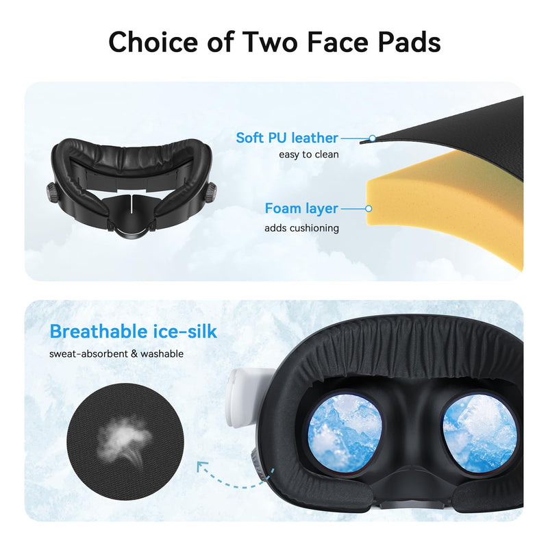 AMVR Golf Club Attachment and Upgraded Comfort Face Pad Compatible with Meta/Oculus Quest 3 Accessories