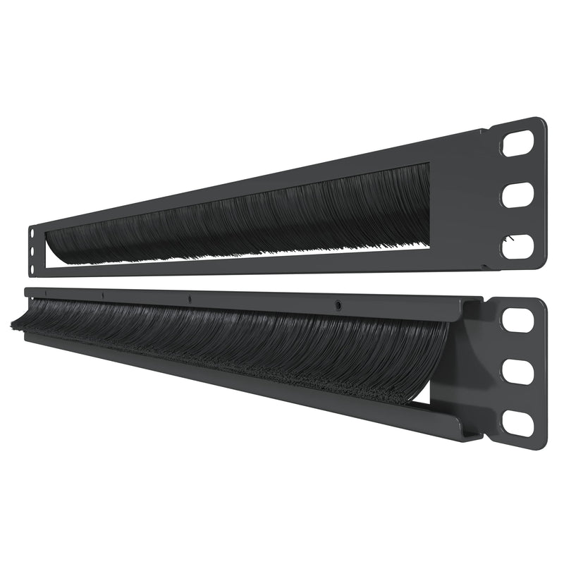 1U Brush Panel (2 Pack) 19 inch Rackmount Strip Cable Management Spacer for Network Server Rack Cabinet Enclosure - High Density Filler (Increased Airflow - Decreased Dust Acumulation) Tupavco TP1710 2 Pack