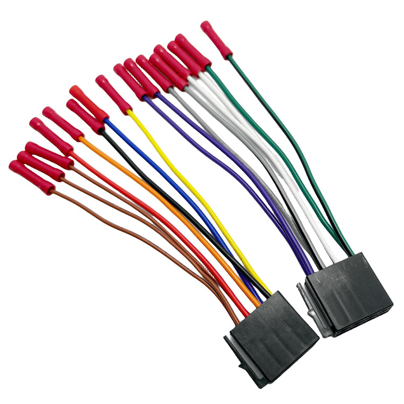 8+8Pin Universa ISO Car Radio Wiring Harness, Android Car Stereo Harness Adapter Radio Power Speakers Wiring Adapter ISO Radio Harness Adapter replacement for Boss Jenson Leadfan SJOYBRING Bluetooth Universal ISO Harness