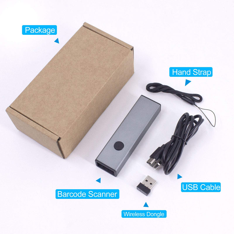 [AUSTRALIA] - 2D QR Wireless Bluetooth Alloy Metal Barcode Scanner,Symcode Portable Handheld Barcode Reader Scanner 3-in-1 Aluminum Alloy Metal Outer Box Barcode Scanner 