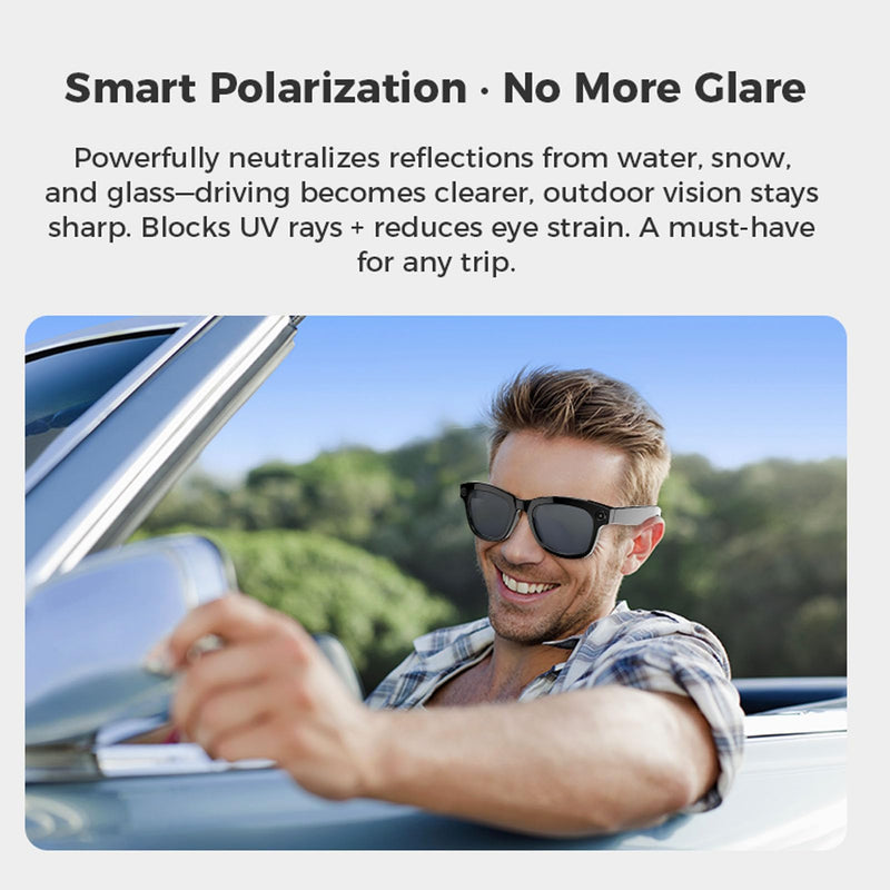 AI Smart Glasses, 5MP HD Camera Glasses, Real Time 26 Languages Translator, ChatGPT, Open Ear Audio, Stylish Frame for Women Men, Voice Assistant Sunglasses
