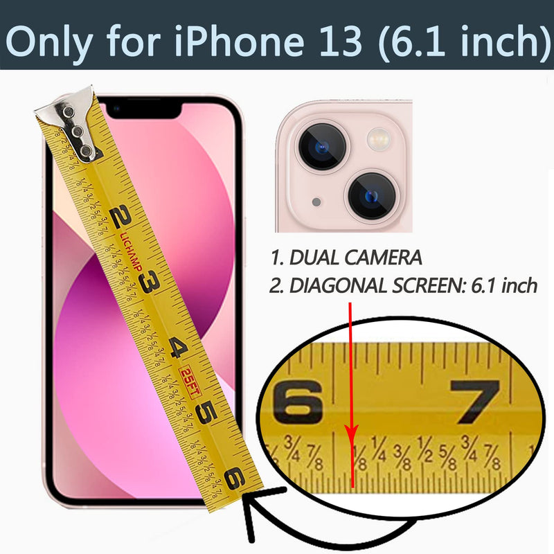 [AUSTRALIA] - LAMEEKU Wallet Case Compatible with iPhone 13, Case with Card Holder, RFID Blocking Leather Cover 360°Rotation Ring Kickstand Protective Bumper Designed for Apple iPhone 13 6.1'' (2021) Beige 