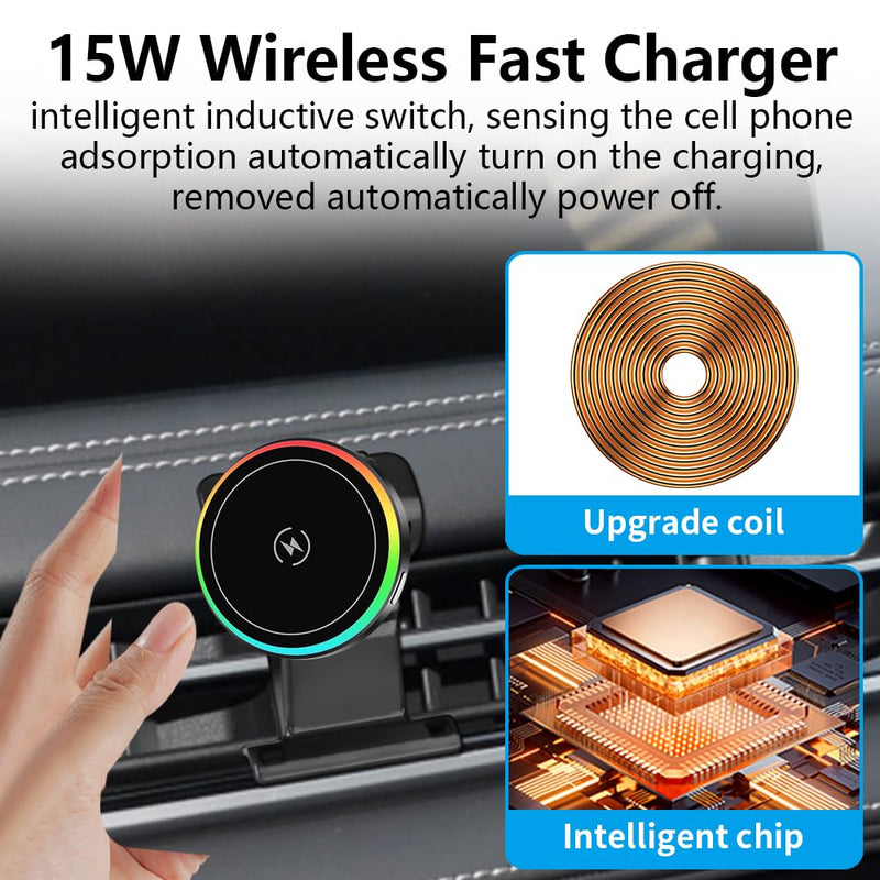 Car Magnetic Phone Mount for INFINITI QX60 2022 2023 2024 2025 2026 Auto Interior Accessories Best Cellphone Holder Fast 15W Wireless Charger Cell Phones Charging Screen Stand Vehicle Accessory