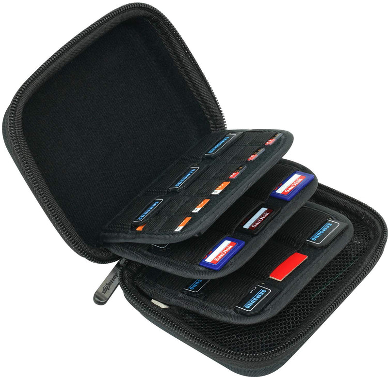 Large Capacity 33 Slots Storage Case Holder for SD Memory Cards, Switch Game Cartridges, PS Vita Game Plus 12 Micro SD Card Holders, Pouch for Card Reader