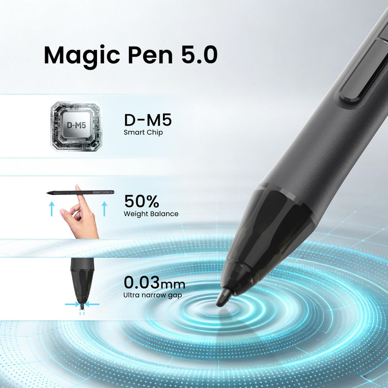 DIGIDRAW Magic Pen 5.0 Battery-Free Stylus Pen | 16K Pressure Sensitivity, 60° Tilt Support, 10mm Reading Height