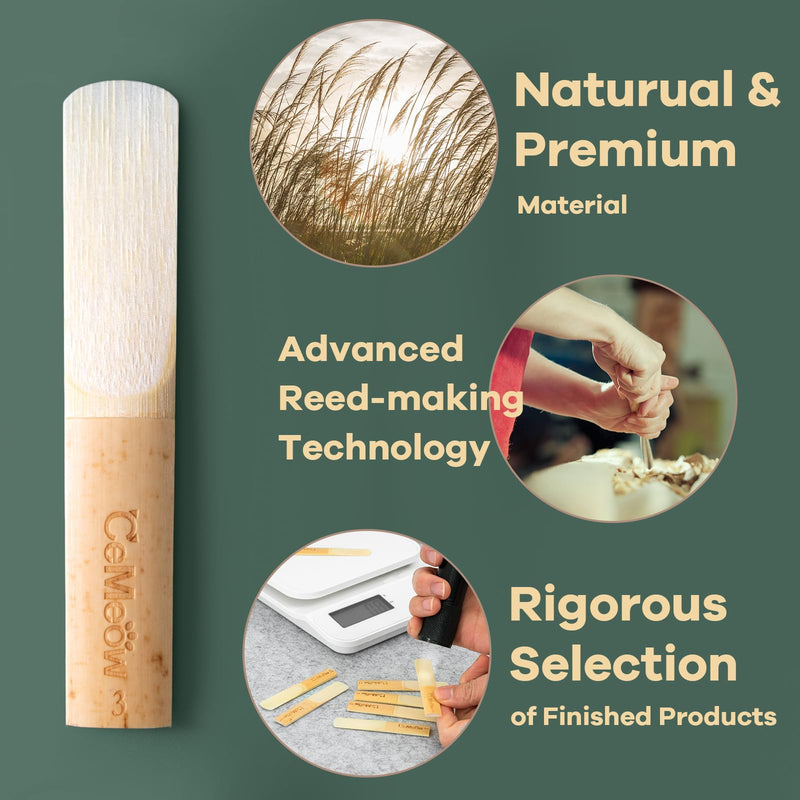 [AUSTRALIA] - Alto Saxophone Reeds 2.5, Professional Alto Sax Reeds 10Pack with Plastic Box, Thinner Reed Tip Advanced Cutting Technology for Saxophone Beginner and Player Strength 2.5 