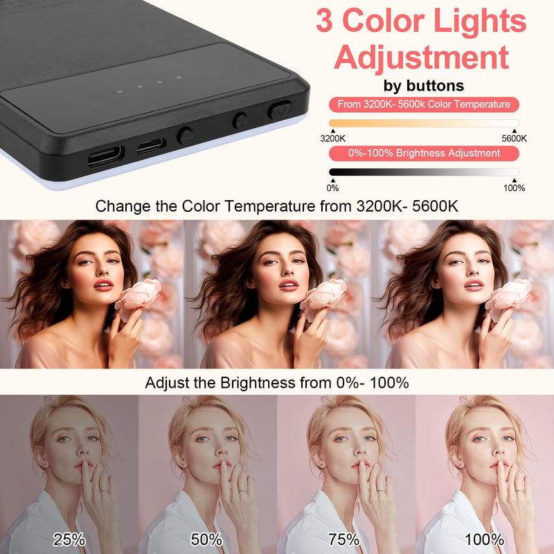 [AUSTRALIA] - XINBAOHONG Rechargeable Clip Fill Video Conference Light, Selfie Light for Phone Android Camera iPad Laptop LED Phone Light for Makeup TikTok Selfie Vlog 