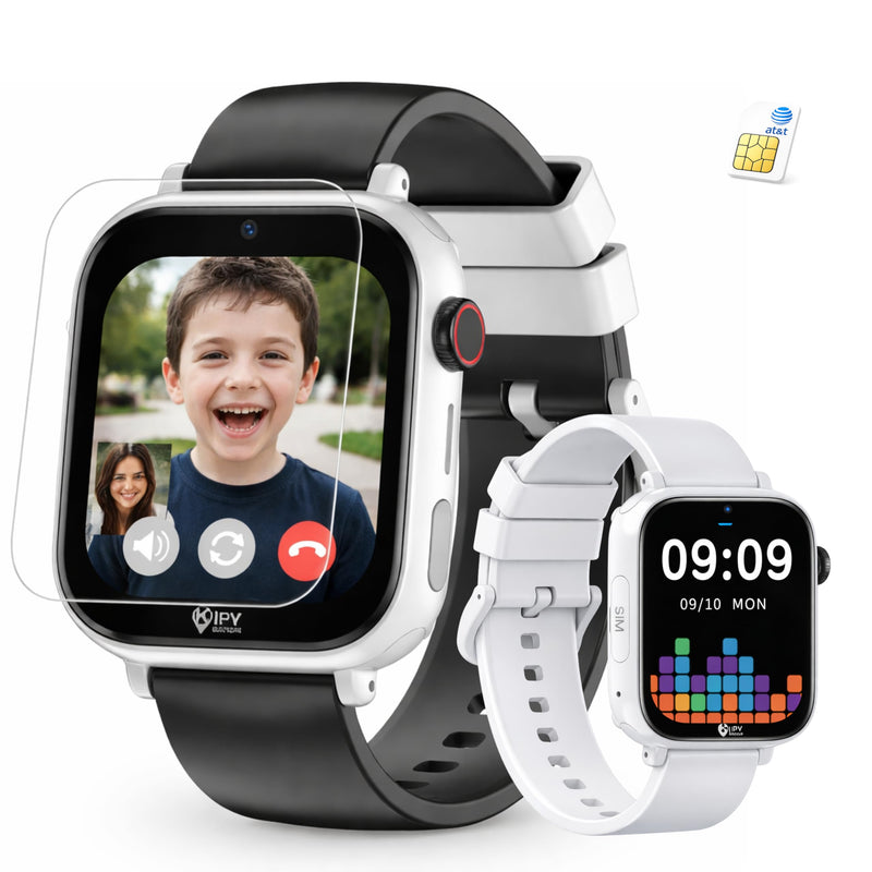 Kipywatch Smartwatch for Boys, Kids Watch with GPS Tracker, Video Calling | 4G Kids Phone Watch, Parental App, Low Subscription - Safety Alert, School Mode - Interchangeable Strap - Back to School Gift