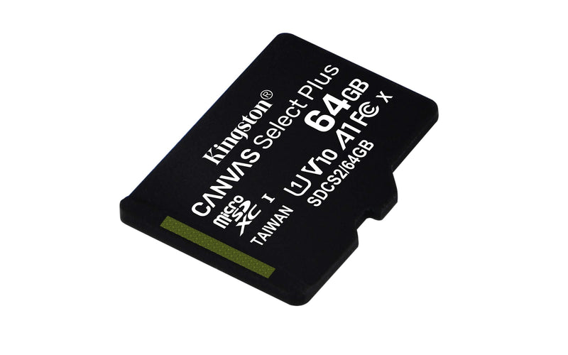 Kingston 64GB microSDXC Canvas Select Plus Class 10 Flash Memory Card SDCS2 Memory
