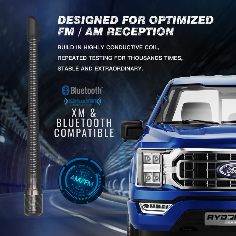 [AUSTRALIA] - RYDONAIR Short Antenna Compatible with Ford F150 2009-2026 & Ford Bronco 2021-2023, Internal Copper Coil for Enhanced Reception, Car Wash Proof, 7 inches Rubber Antenna Replacement Ford F150 Raptor 2009+ & Ford Bronco 2021-2023 