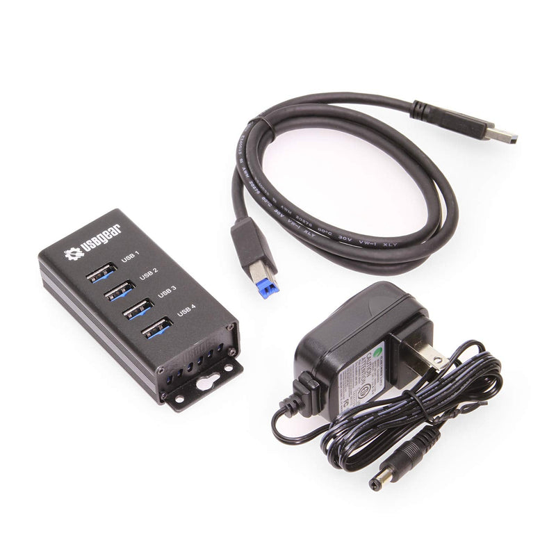 USBGear 4-Port USB 3.2 Gen 1 Mountable Charging and Data Hub