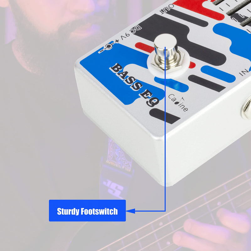 Caline Bass EQ Pedal 5 Band Graphic Equalizer Effect Pedal True Bypass CP-73 (62.5Hz 125Hz 500Hz 1kHz 4kHz) 5 Band EQ-Bass