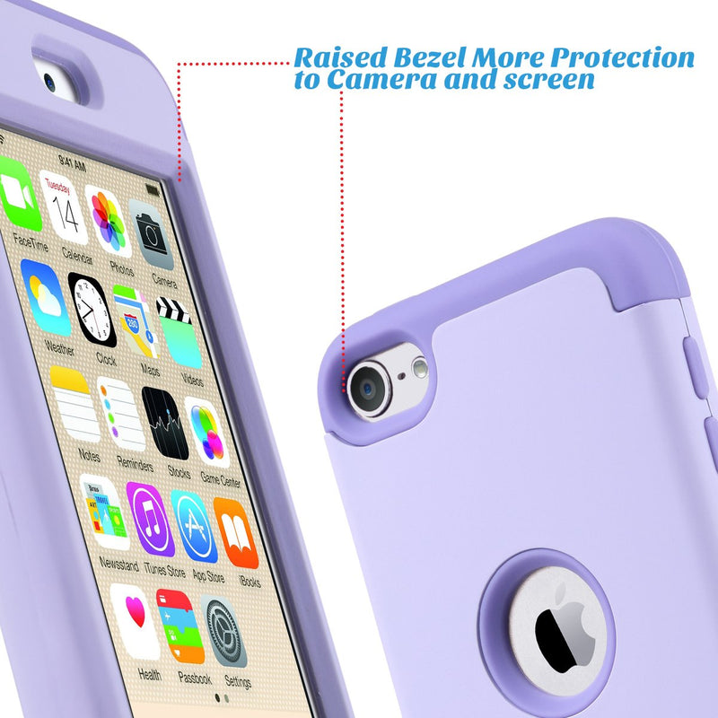 ULAK Compatible with iPod Touch 7 Case, iPod Touch 6 Case, iPod Touch 5 Case, Heavy Duty High Impact Knox Armor Case Cover for iPod Touch 5th/6th/7th Generation, Purple