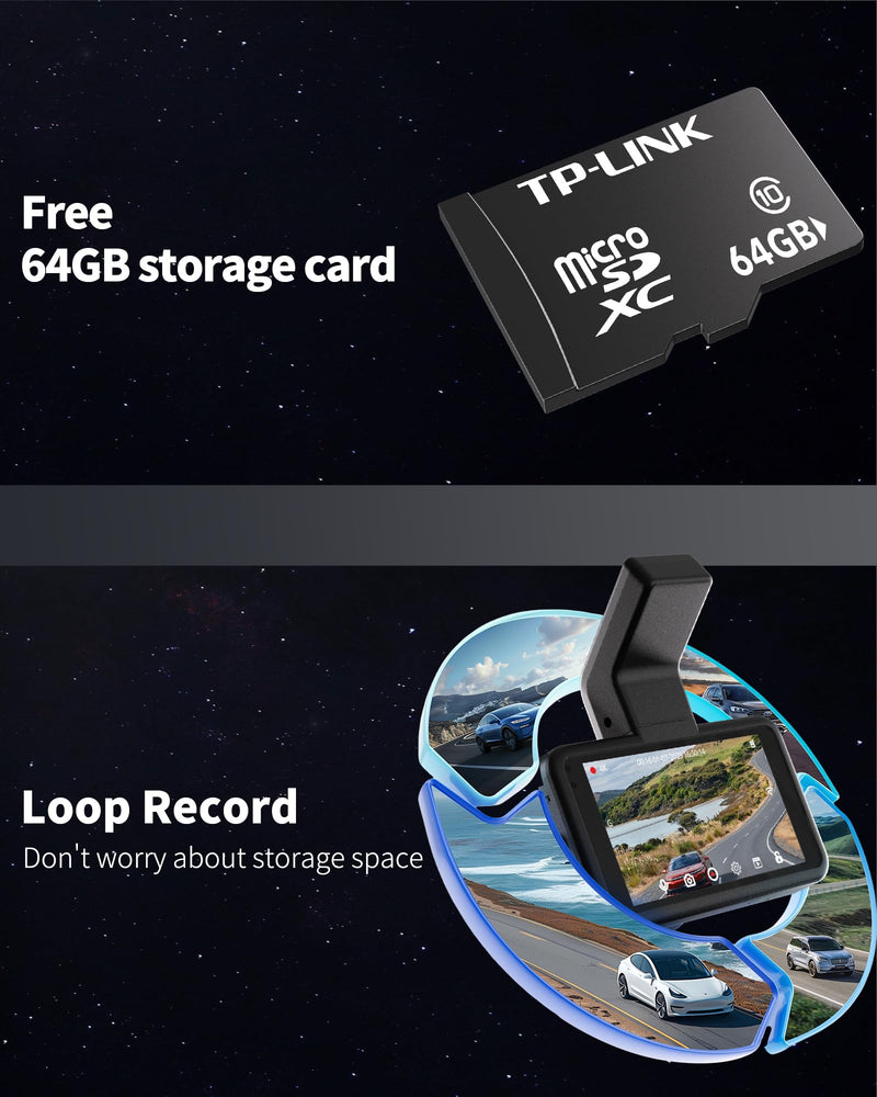 AZDOME 4K Dash Cam Front and Rear 1080P, Free 64GB Card Included, 5.8GHz WiFi Dual Dash Camera for Cars, 3" IPS Screen Dashcam, Car Camera with G-Sensor, 170°Wide Angle,24H Parking Mode Voice Control M17pro