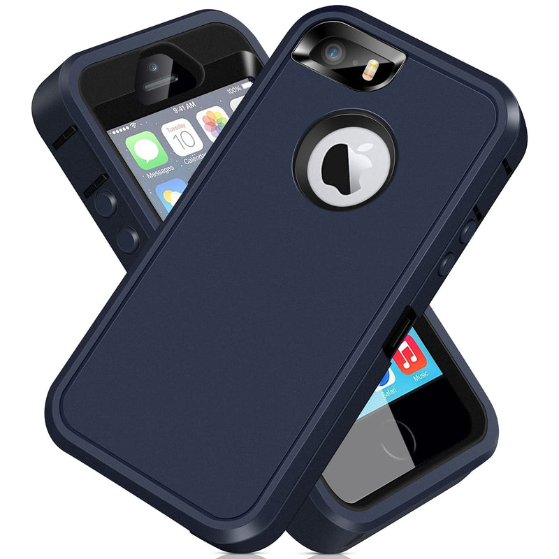 Heavy Duty Shockproof Cases for iPhone 5 5S SE 2016 and Bluetooth 5.1 Wireless Headphones for Android iPhone White