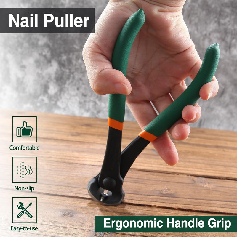 SPEEDWOX Nail Puller 6 Inch End Cutting Pliers, Nail Remover Nail Pliers End Cut Nippers End Snips For Pulling Nails Or Cutting Wires Wire Cutter End Cutter Pliers Staple Remover Tool 6"