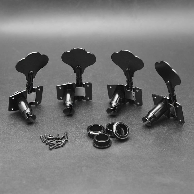 [AUSTRALIA] - MAXCHEER Guitar Bass Tuners Bass Guitar Tuning Keys,Ratio Headstock Sealed Machine Head Replacement for Electric Jazz Bass or Precision Instruments 1:24 (4R) black 