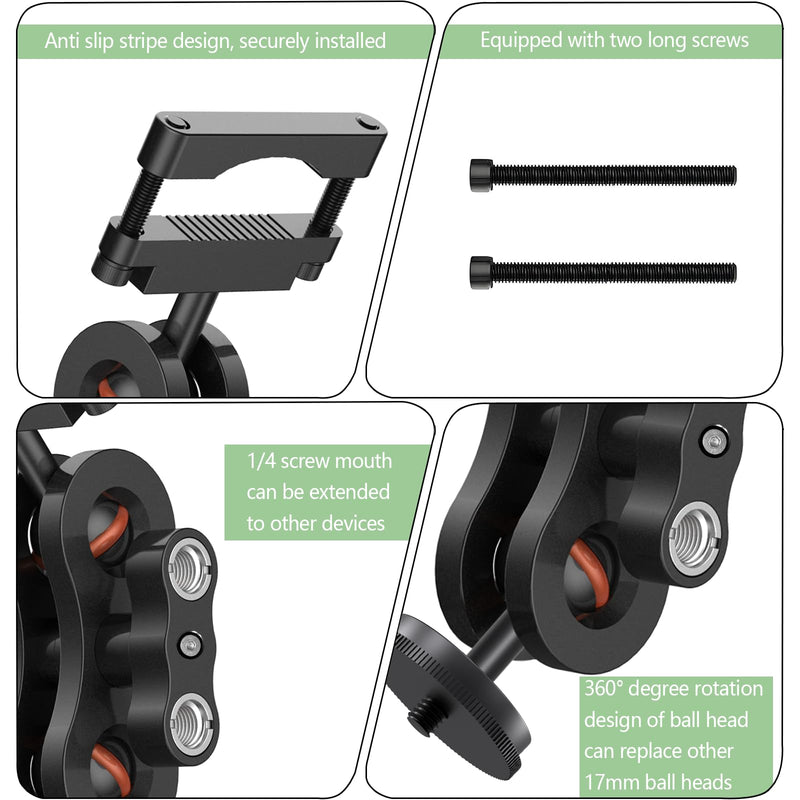 [AUSTRALIA] - Dash Cam Mount, 1/4 "1/8" Threaded Camera Bracket, Aluminum Rearview Mirror Driving Recorder Mounting Base, Suitable for OldShark Apexcam Chortau ORSKEY Jeemak Ricoh GoPro NIUTA Dash Cam 