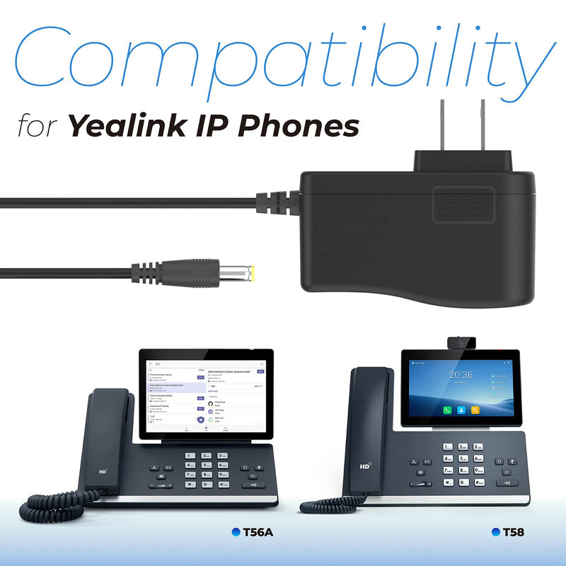 [AUSTRALIA] - ANTOBLE Power Adapter Compatible with Yealink T54W Power Supply Yea-ps5v2000us Voip Telephone Adapters Home Phone Charger Replacement Part 5V 2A Power Charger for Yealink Phone Cord SIP Accessories 