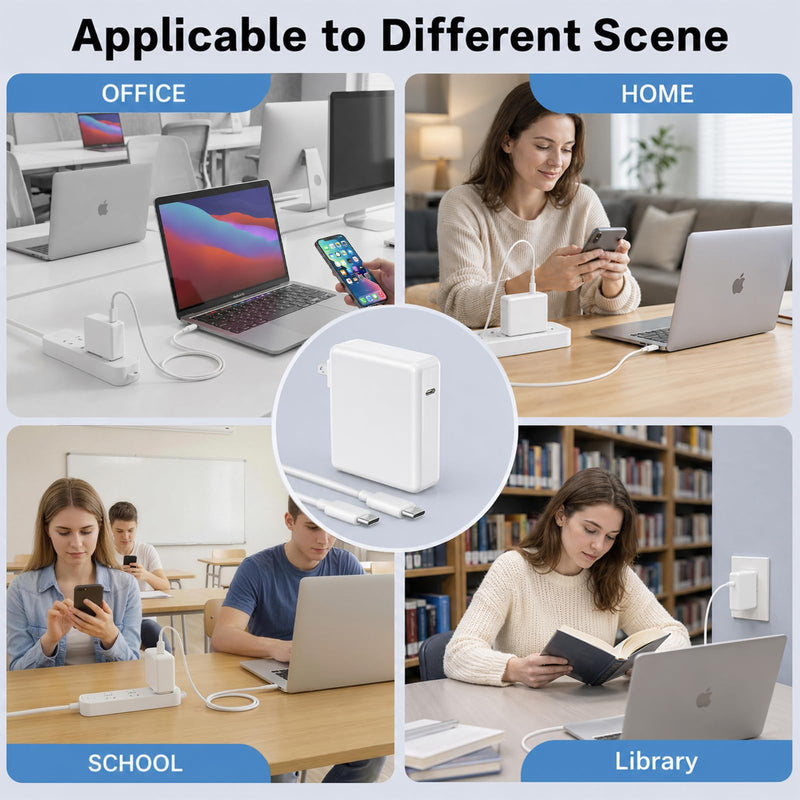 Mac Book Pro Charger - 96W Apple USB C Fast Charger Power Adapter with 6.6FT Long USB C Cable,Compatible with MacBook pro/Air 16 15 14 13 Inch/ipad Pro and All USB C Device, Extra Storage Bag Included