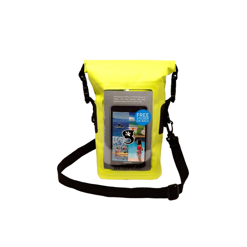 geckobrands Waterproof Phone Tote Dry Bag Waterproof Case, Neon Green - Works with Samsung Galaxy, iPhone, Google Bright Green