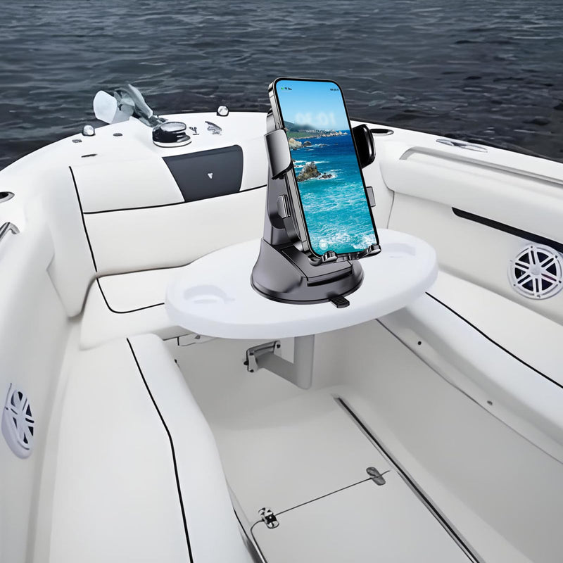 Boat Phone Mount, Suction Cup Boat Cell Phone Holder Marine Heavy Duty | Dash Universal Desk Waterproof Boating Phone Holder for Kayak Sailing Marine Marina for iOS Android Smartphone (2PCS) Suction-2PCS