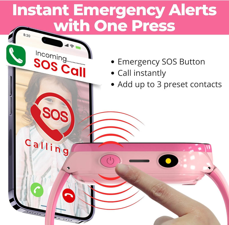 Smart Watch for Kids With GPS Tracker, Video & Audio Call, SOS Alerts, HD Camera, School Mode, Parental Control, Kids Smart Watch With Preinstalled SIM Card, Safe Phone Watch for Boys & Girls (Pink)