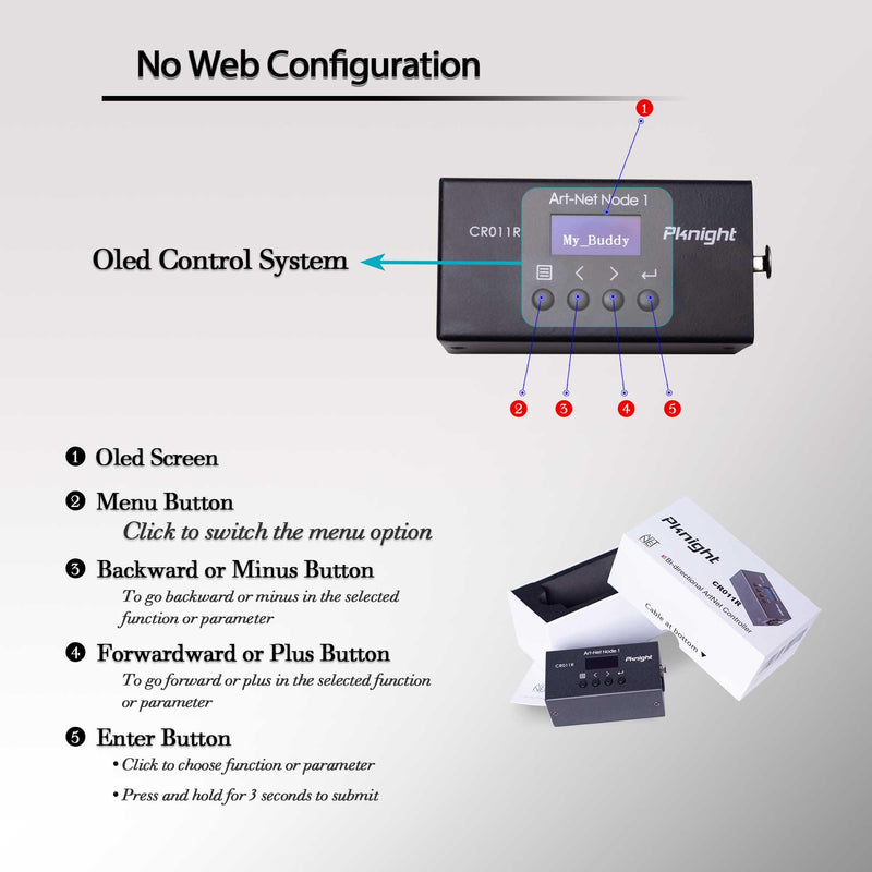 Bi-directional ArtNet DMX Ethernet Lighting Controller Interface | one universe (RDM not Supported)