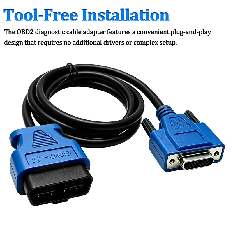 OBD2 OBDII J1962 16-Pin to DB26 Female Cable Adapter Fit for Nexiq USB Link 2 USB Link 3 Fit for J1962 Vehicles