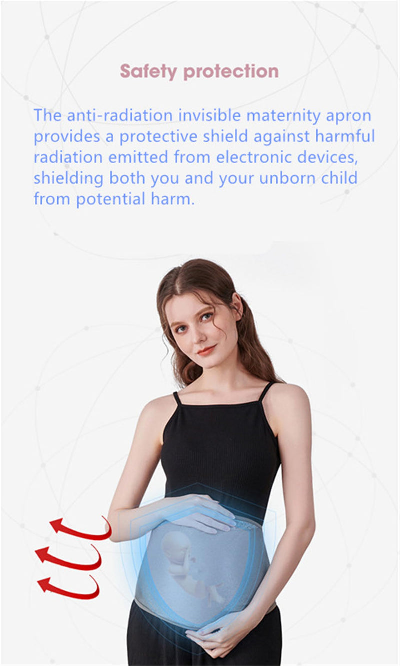 EMF Protection Clothes 5G Anti Radiation Faraday Tank Maternity Pregnancy Shielding Apron Dress Babyshower Gift Silver