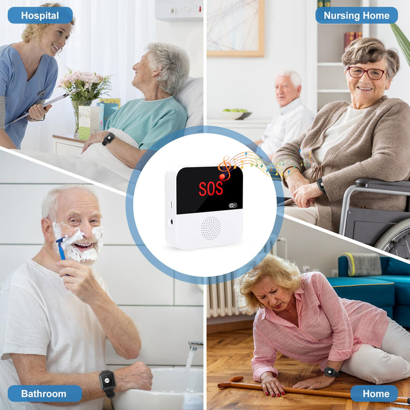 WiFi Wireless Caregiver Pager Call Button System Emergency Alert System Life Alert Button for Seniors Patient Disabled Elderly 1 Call Button 1 Watch Button 1 Receiver(only Supports 2.4GHz Wi-Fi) 1 Button & 1 Watch & 1 Receiver