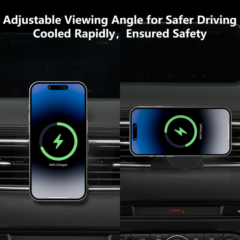 CLEC for Mazda CX-5 2017-2025 Magnetic Wireless Car Charger Phone Holder Mount Custom Fit for Mazda CX-5 2017-2025 15W Fast Charging Car Phone Holder Wireless Charger