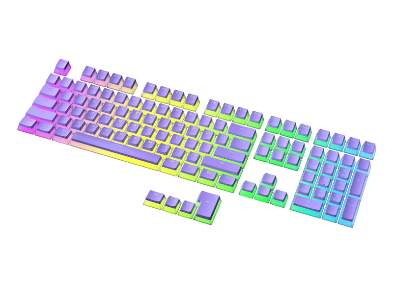 Ranked Pudding PBT Keycaps | 112 Double Shot Translucent ANSI US & ISO Layout | OEM Profile for RGB Mechanical Gaming Keyboard (Lavender) 112 Keys Lavender