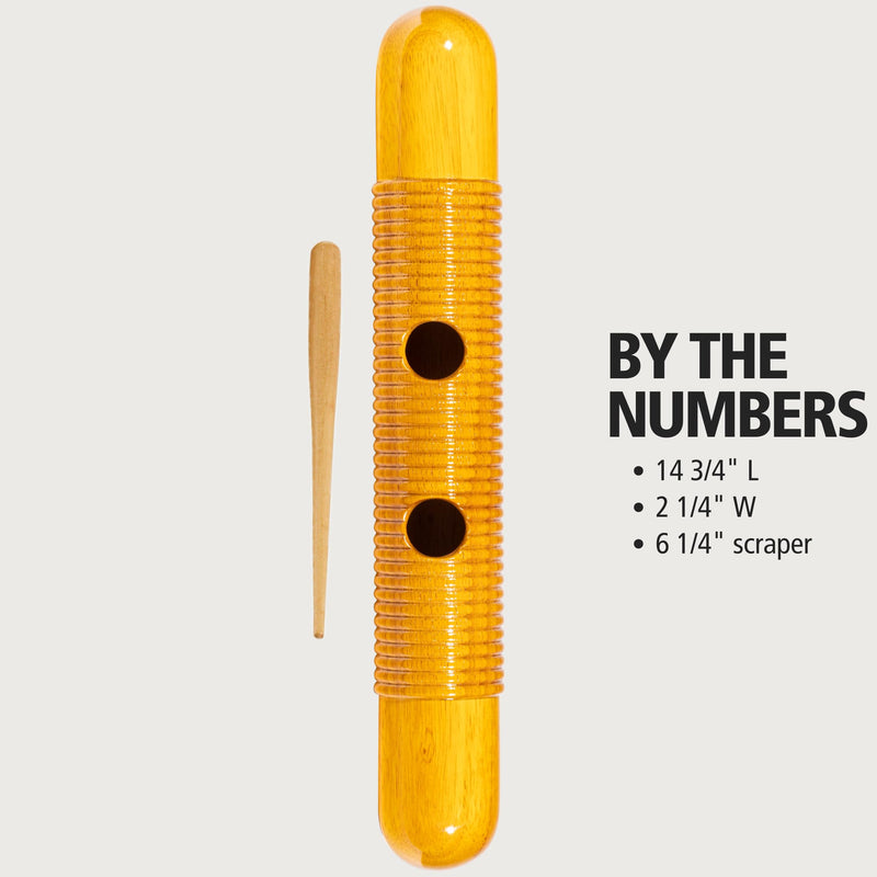 [AUSTRALIA] - Meinl Percussion Wood Guiro with Scraper and Grip Holes — NOT Made in China — for Latin American Music, 2-Year Warranty (GU1AM) 
