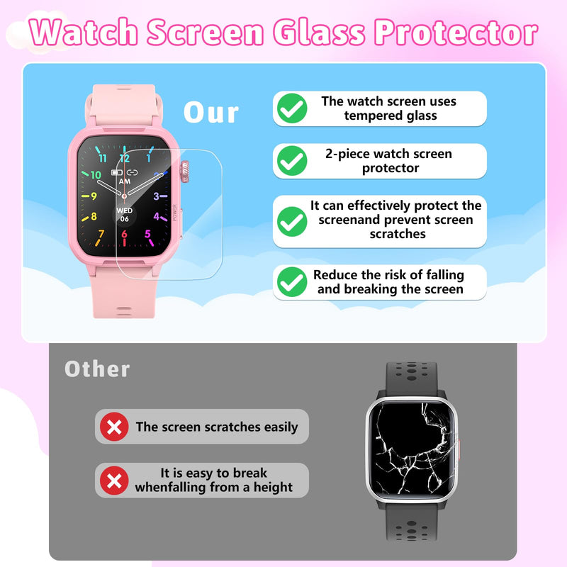 Kids Smart Watch 2-Pack: Gaming Watch & Sports Watch, 1.83" + 1.5”HD Screen, Heart Rate/Sleep Monitor, Pedometer, Alarm, IP68 Waterproof, Gift for Boys Girls 6-16